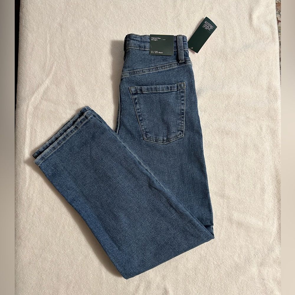 Wild Fable Denim Straight Blue Jeans 0/25 NWT High Rise